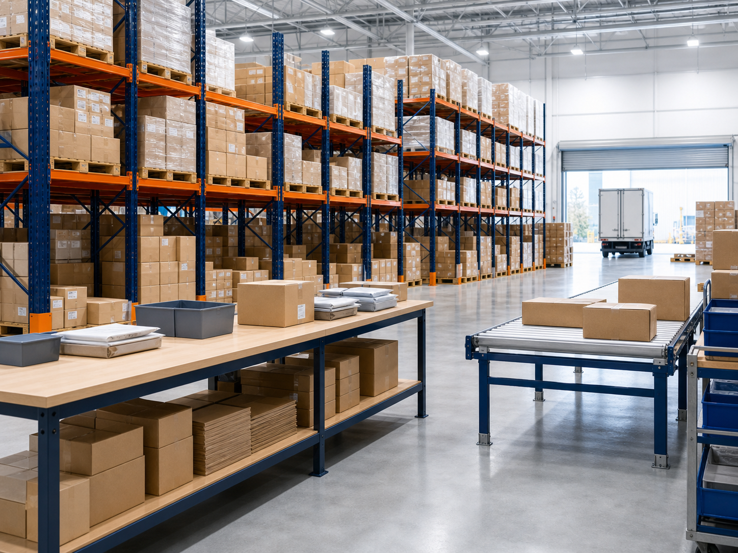 ชั้นวางและพื้นที่แยกหมวดสินค้าสำหรับธุรกิจ Logistics และศูนย์กระจายสินค้า